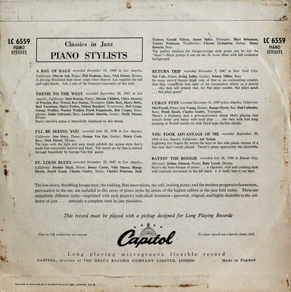 Various : Piano Stylists (10", Comp)