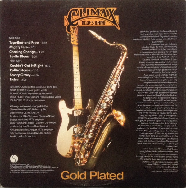 Climax Blues Band : Gold Plated (LP, Album, Ter)