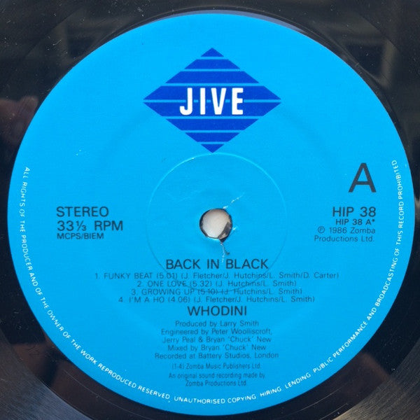 Whodini : Back In Black (LP, Album)