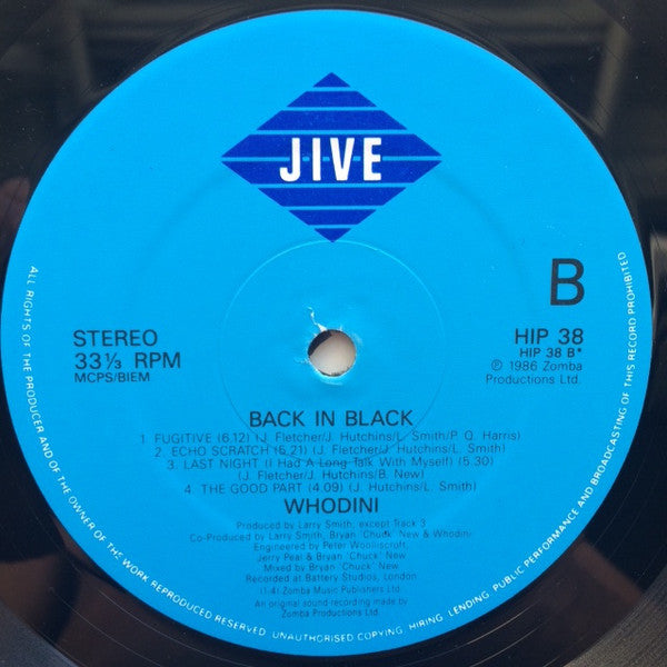 Whodini : Back In Black (LP, Album)