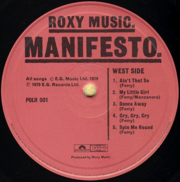 Roxy Music : Manifesto (LP, Album, Bla)